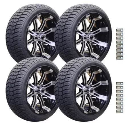 205/40-14 Set, Paramount Tires w/ Maverick Wheels (Black/Machined)