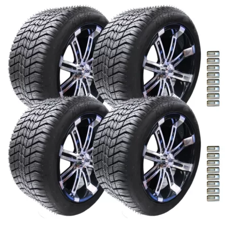 215/40-12 Set, Paramount Tires w/ Spartan Wheel (Black/Machined)