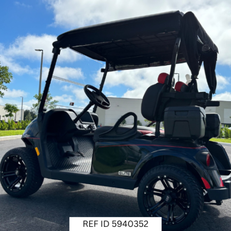 2026 E-Z-GO RXV2 ELiTE Golf Cart, Black with 14" Wheels & Sunbrella Enclosure