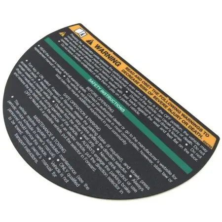 DECAL WARNING STEERING WHEEL